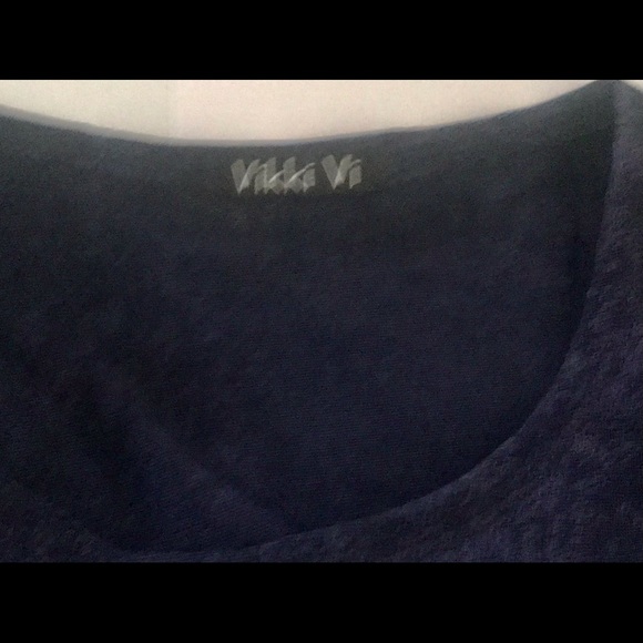 New Blue with Silver Shimmer Vikki Vi Top with 1X made in USA - Picture 5 of 16